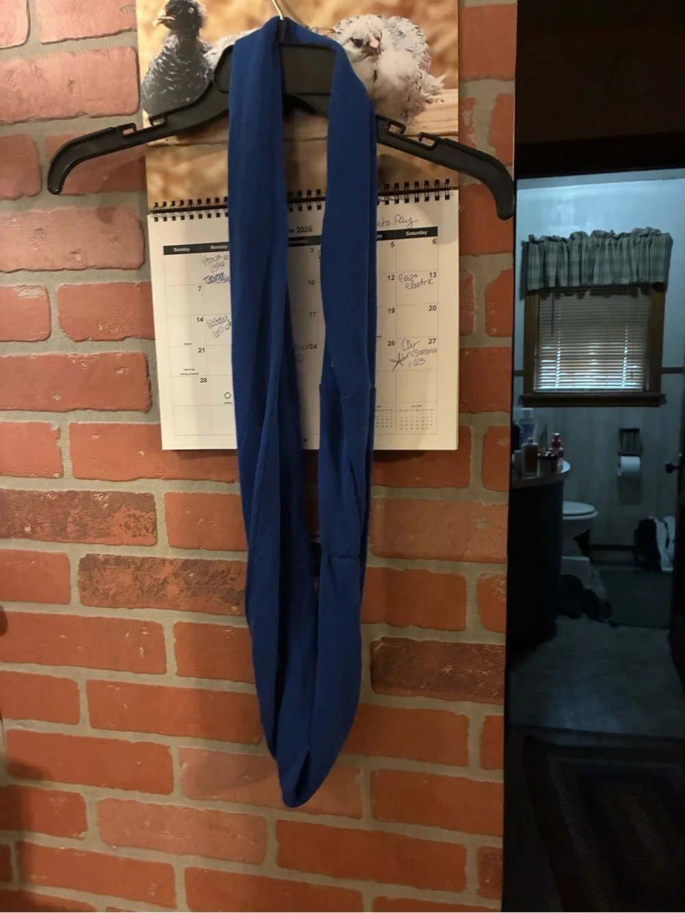 Blue Knit Infinity Scarf